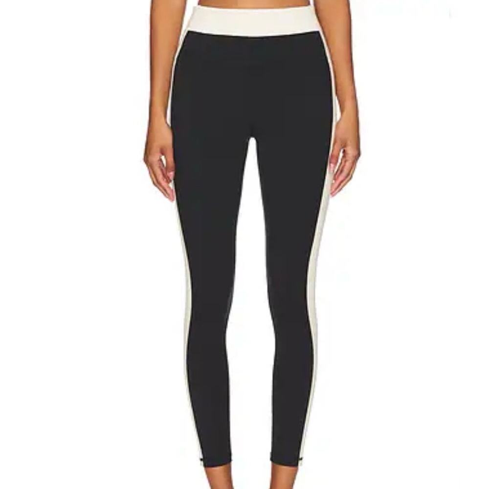 SPIRITUAL GANGSTER | Leighton Legging Ivory Cream Black‎ Cropped Ankle | Small